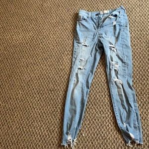 high rise ankle jegging